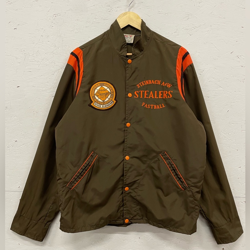 Vintage 1977 Steinbach A&W Stealers Baseball Championship Team Jacket, Size 42